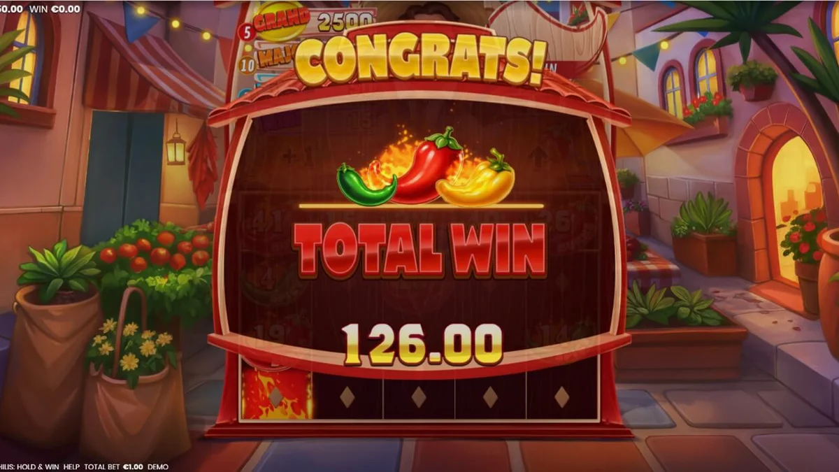 Tampilan visual slot 3 Blazing Chilis dengan tema Meksiko yang meriah