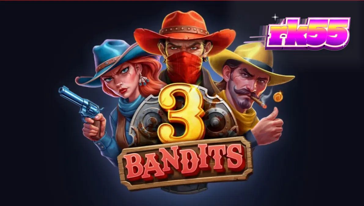 Tampilan visual slot 3 Bandits dengan tema Wild West